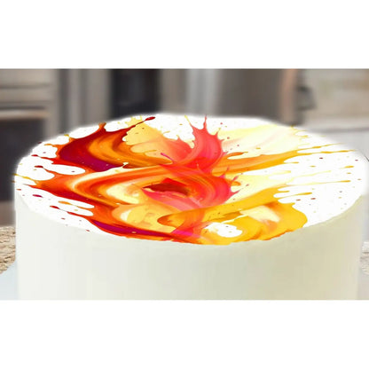 Fluid Harmony Citrus Ember edible icing cake topper design | RA Pape