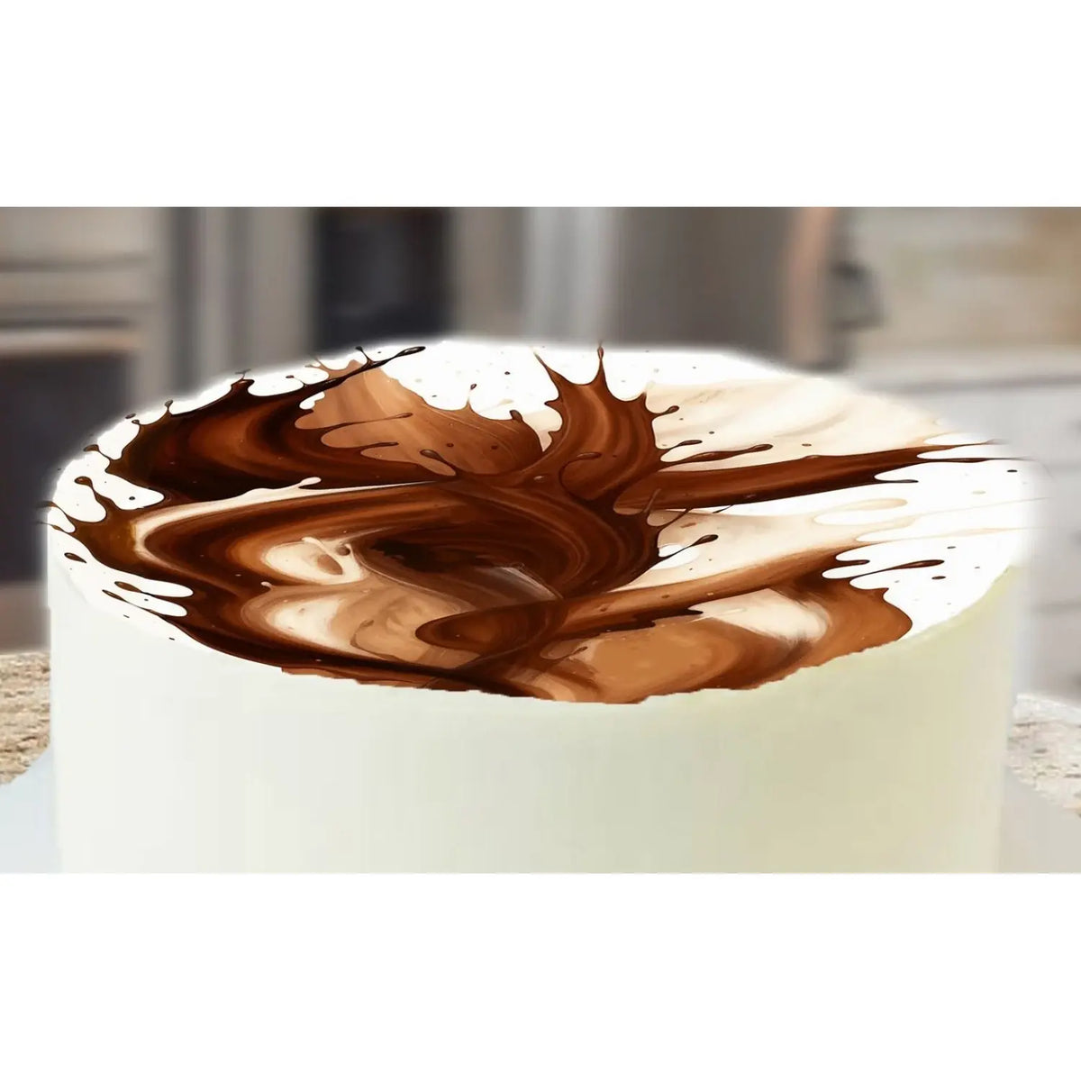 Fluid Harmony Cocoa Whirl edible icing cake topper design | RA Pape