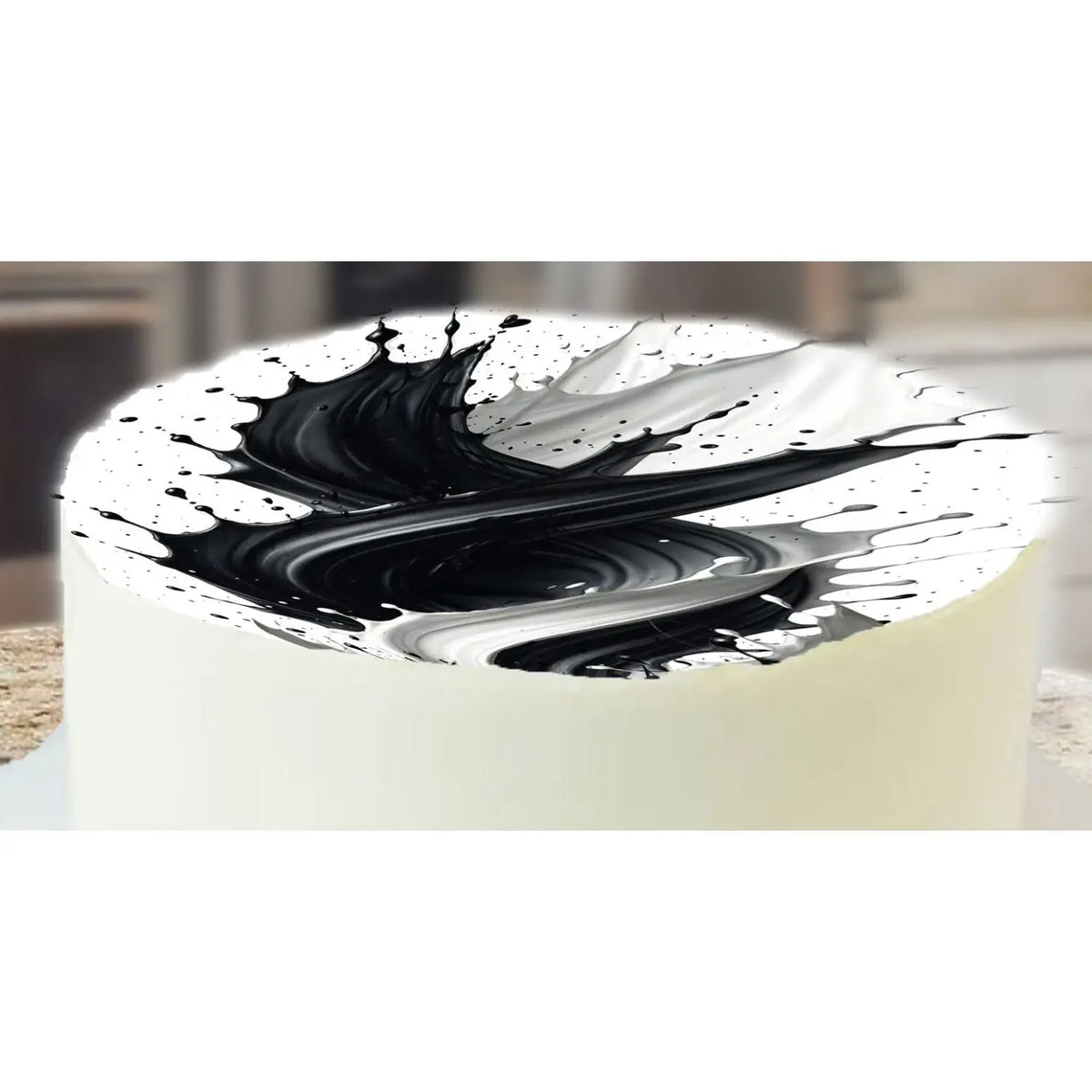 Fluid Harmony Obsidian Drift edible icing cake topper design | RA Pape