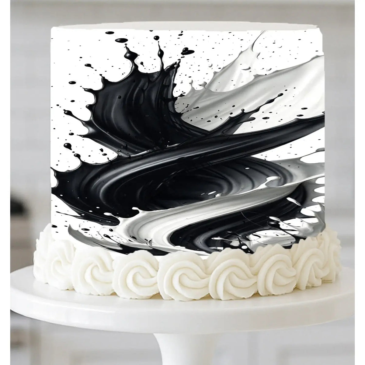 Fluid Harmony Obsidian Drift seamless edible icing cake wrap | RA Pape