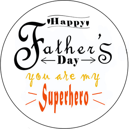 Fathers Day Superhero Edible Image Sheet Cake Topper - Precut Easy To Use