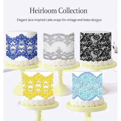 Heirloom Lace design selection seamless edible icing cake wrap | RA Pape