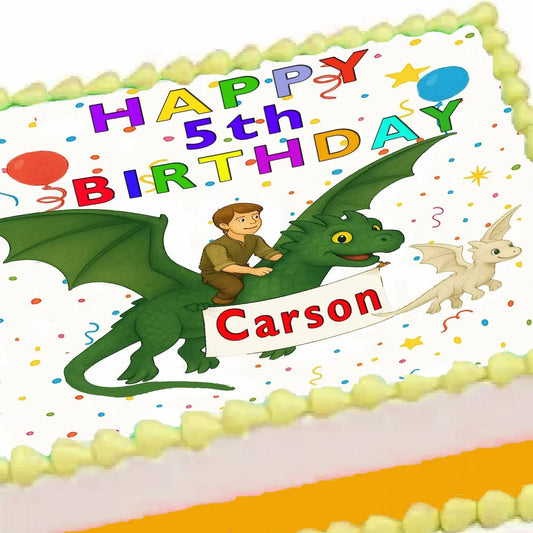 Dragon Flight Adventure edible sheet cake topper application | RA Pape