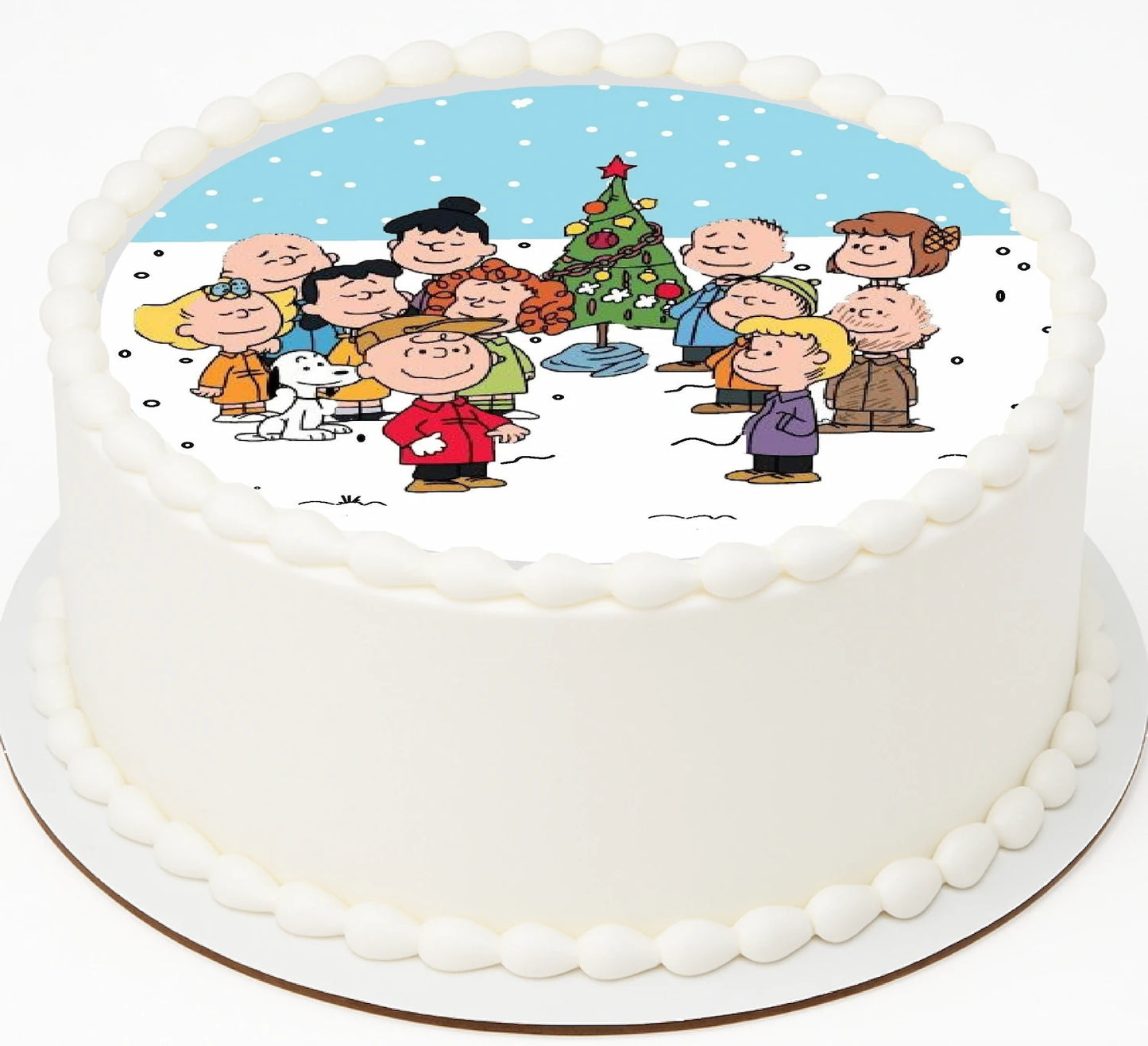 Edible Icing Image Christmas cake Topper with Charles Brown-themed decoration