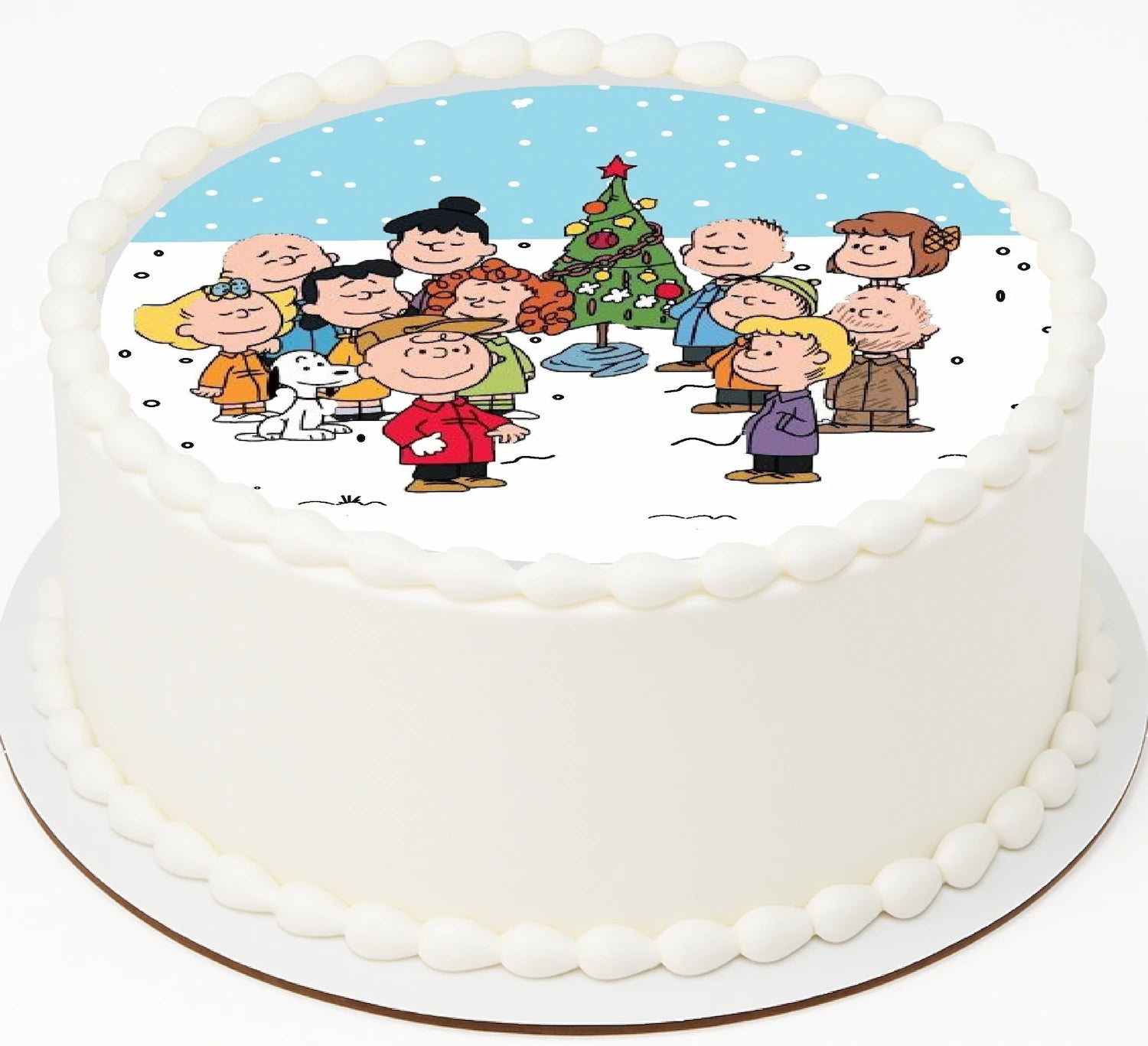 Edible Icing Image Christmas cake Topper with Charles Brown-themed decoration