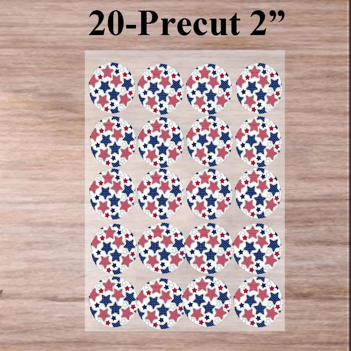 Independence Star July 4th Edible Cookie & Cupcake Toppers – 20 Precut 20 precut topper designs.