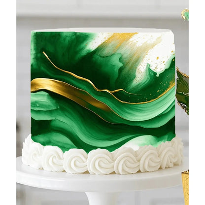 Luxe Flow Emerald seamless edible icing cake wrap | RA Pape