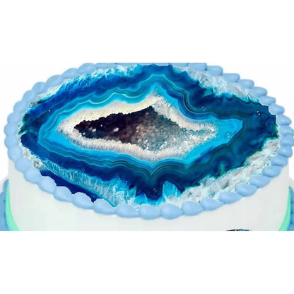 Luxe Strata Azure Abyss edible icing cake topper design alternate view 2 | RA Pape