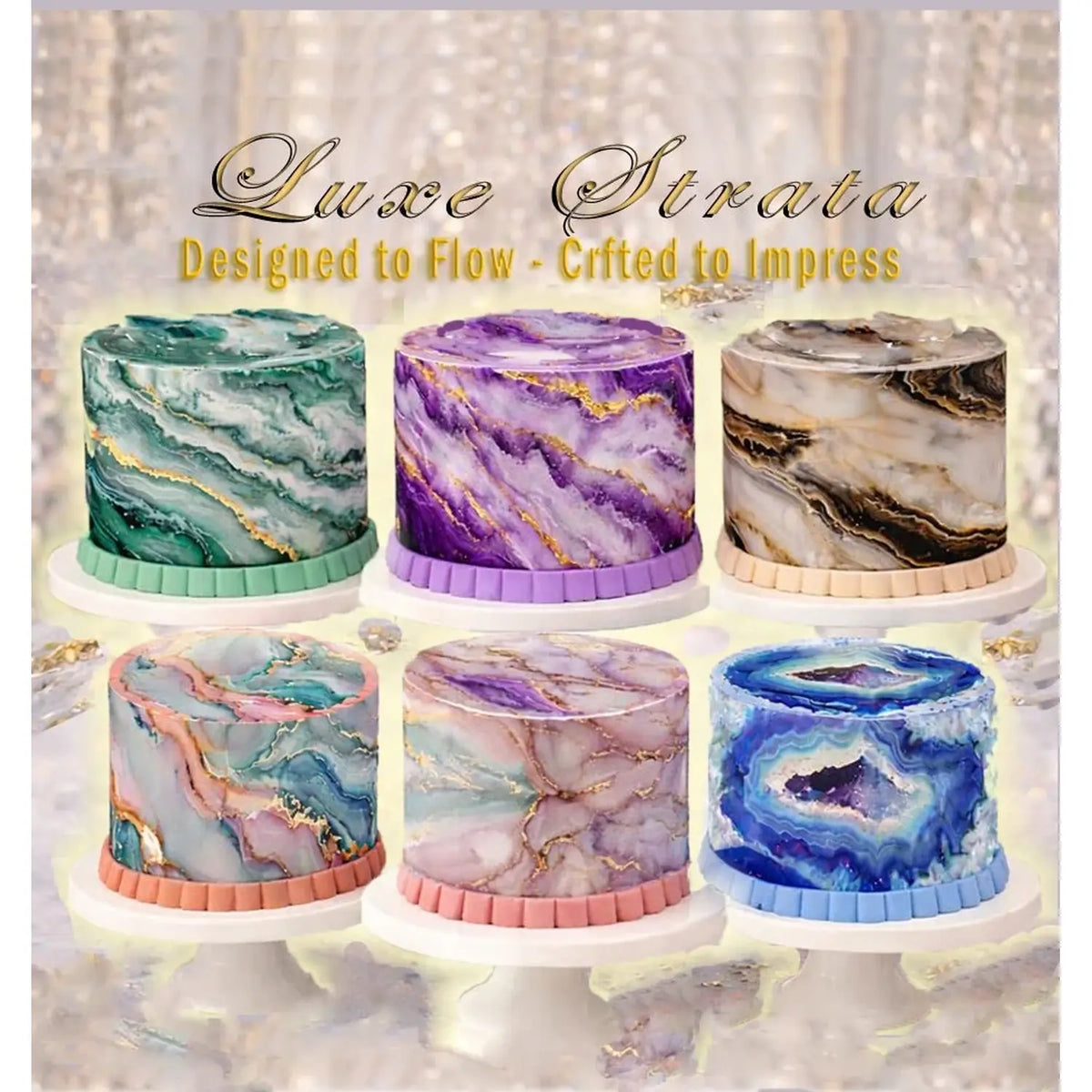 Luxe Strata design selection seamless edible icing cake wrap | RA Pape