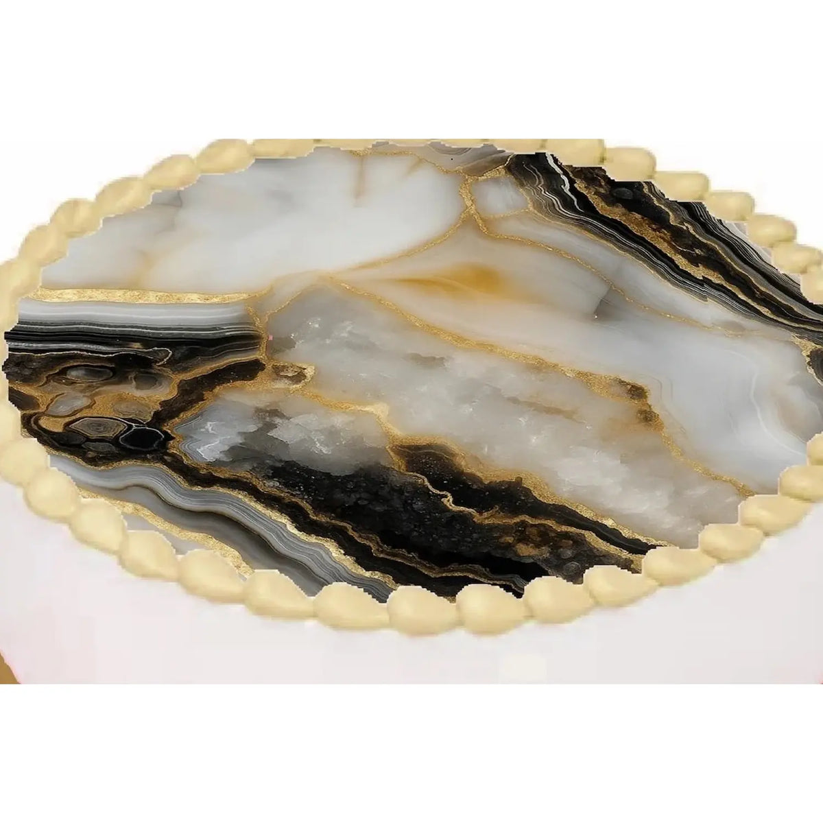 Luxe Strata Eclipse Vein edible icing cake topper design alternate view 2 | RA Pape
