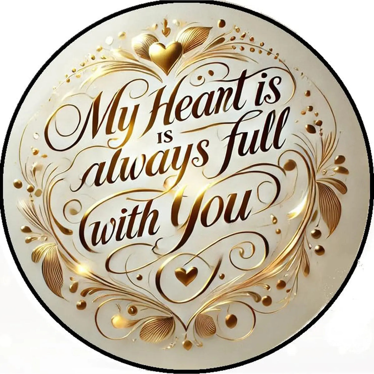 My Heart Is Always Full Edible Icing Cake Topper – 8-Inch Round round topper design.