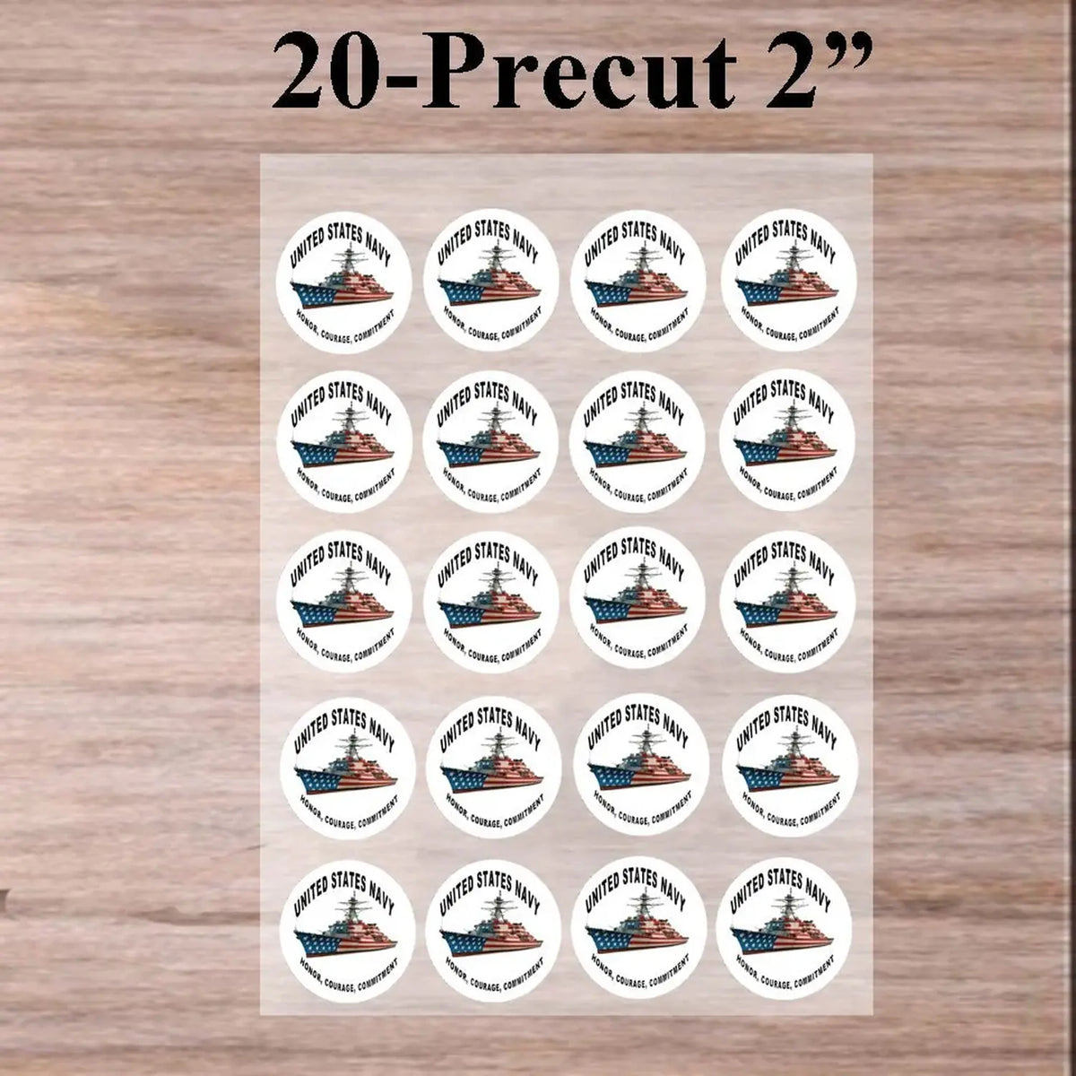 Navy Honor Courage Commitment Edible Cookie & Cupcake Toppers – 20 Precut 20 precut topper designs.