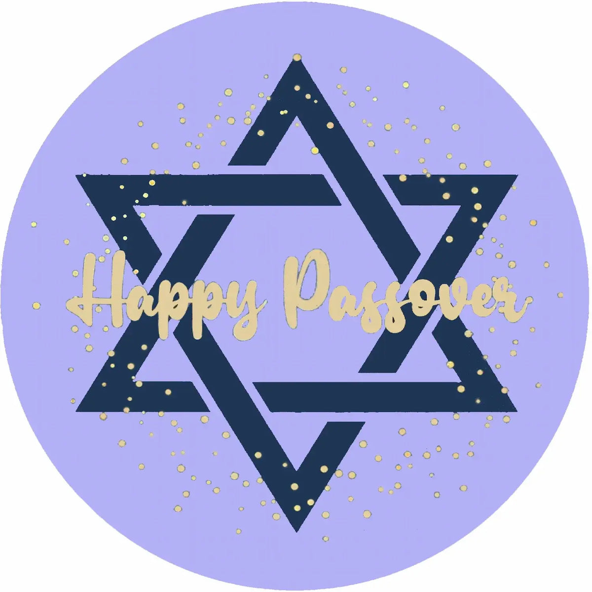 Passover Star of David Edible Icing Cake Topper – 8-Inch Round round topper design.