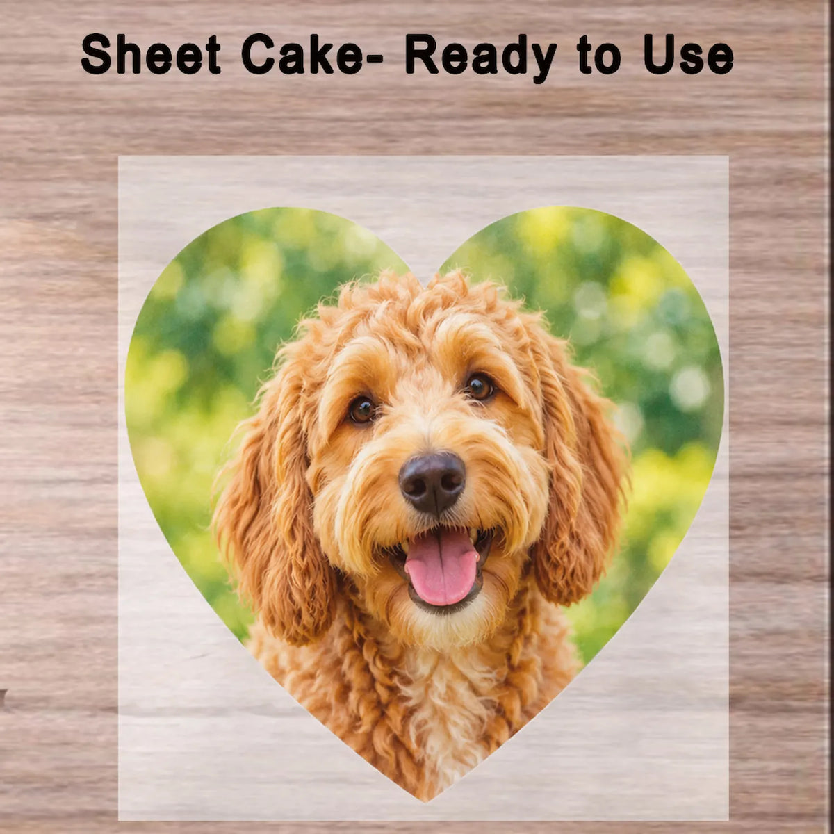 Precut heart custom photo edible icing sheet print ready to peel and place on cake