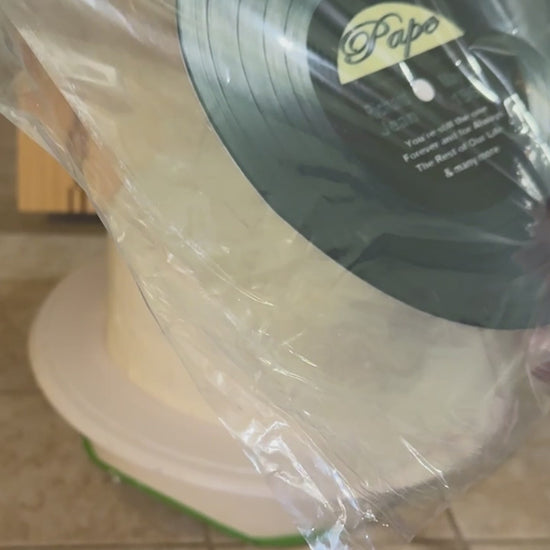 Video of Anniversary Record Edible Image Cake Topper Video - Easy to Use