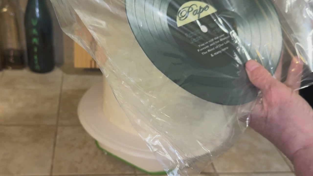 Video of Anniversary Record Edible Image Cake Topper Video - Easy to Use
