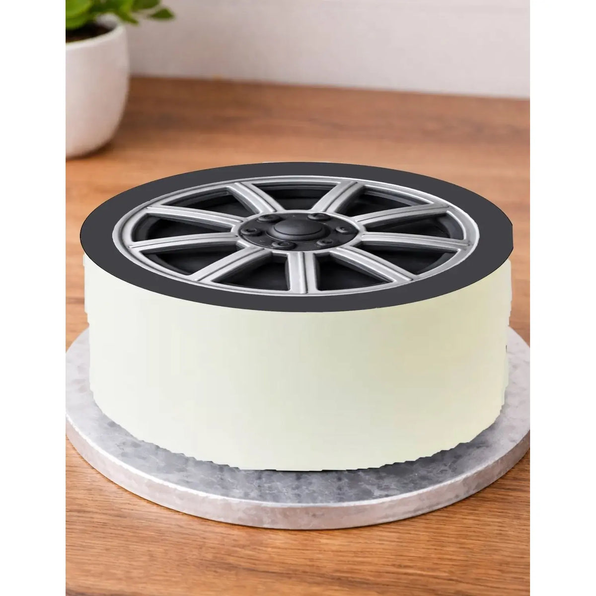 Racing Tire & Checkered Flag edible icing cake topper design | RA Pape