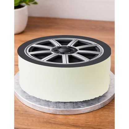 Racing Tire & Checkered Flag edible icing cake topper design | RA Pape