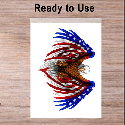 Custom Edible Cake Topper – American Eagle Design – 1/4 Sheet Cake (9x13) – Precut Frosting Sheet – RA Pape