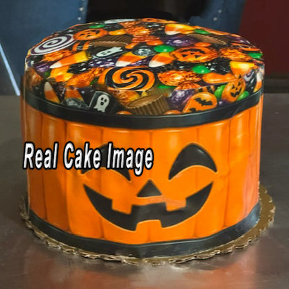 Halloween Seamless Jack-O-Lantern Trick-Or-Treat Edible Image Cake Wrap and Topper Icing Sheet - RA Pape