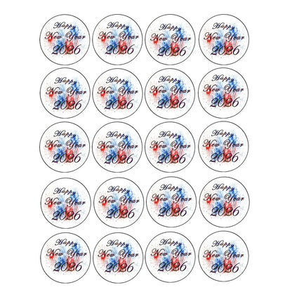 Red, White & Blue Fireworks Edible Cookie & Cupcake Toppers – 20 Precut 20 precut topper designs.