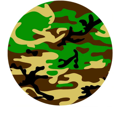 Soldiers Woodland Cameo Edible Icing Cake Topper – 8-Inch Round round topper design.