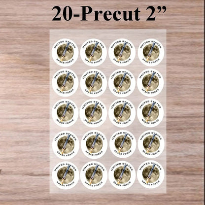 Space Force Rocket to the Moon Edible Cookie & Cupcake Toppers – 20 Precut 20 precut topper designs.