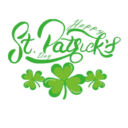 St. Patrick's Day edible icing cake topper with St. Patrick's Day shamrocks, sheet design.