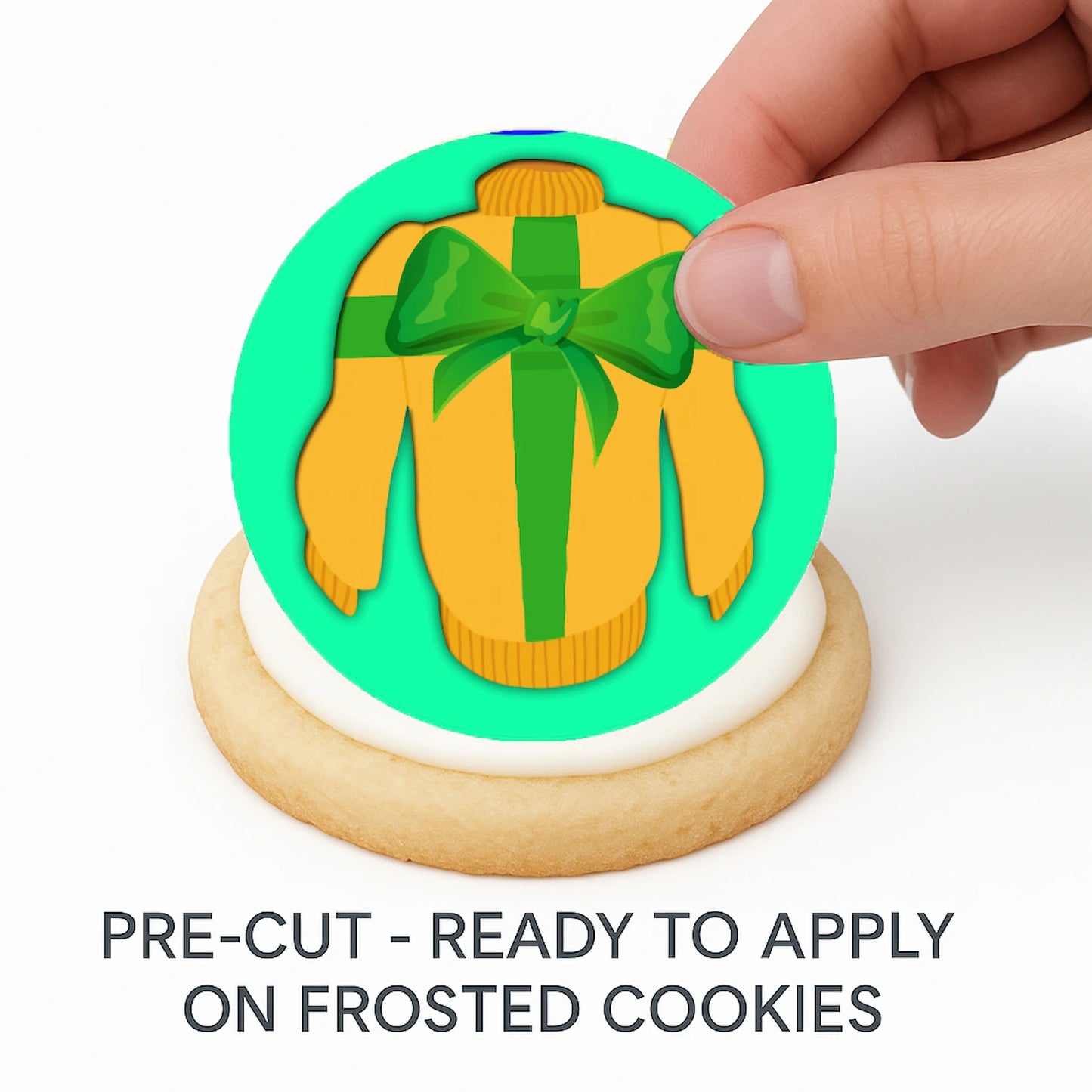 Christmas Edible Cake Images - Ugly Sweater - Cookie & Cupcake Toppers