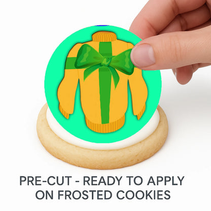 Christmas Edible Cake Images - Ugly Sweater - Cookie & Cupcake Toppers