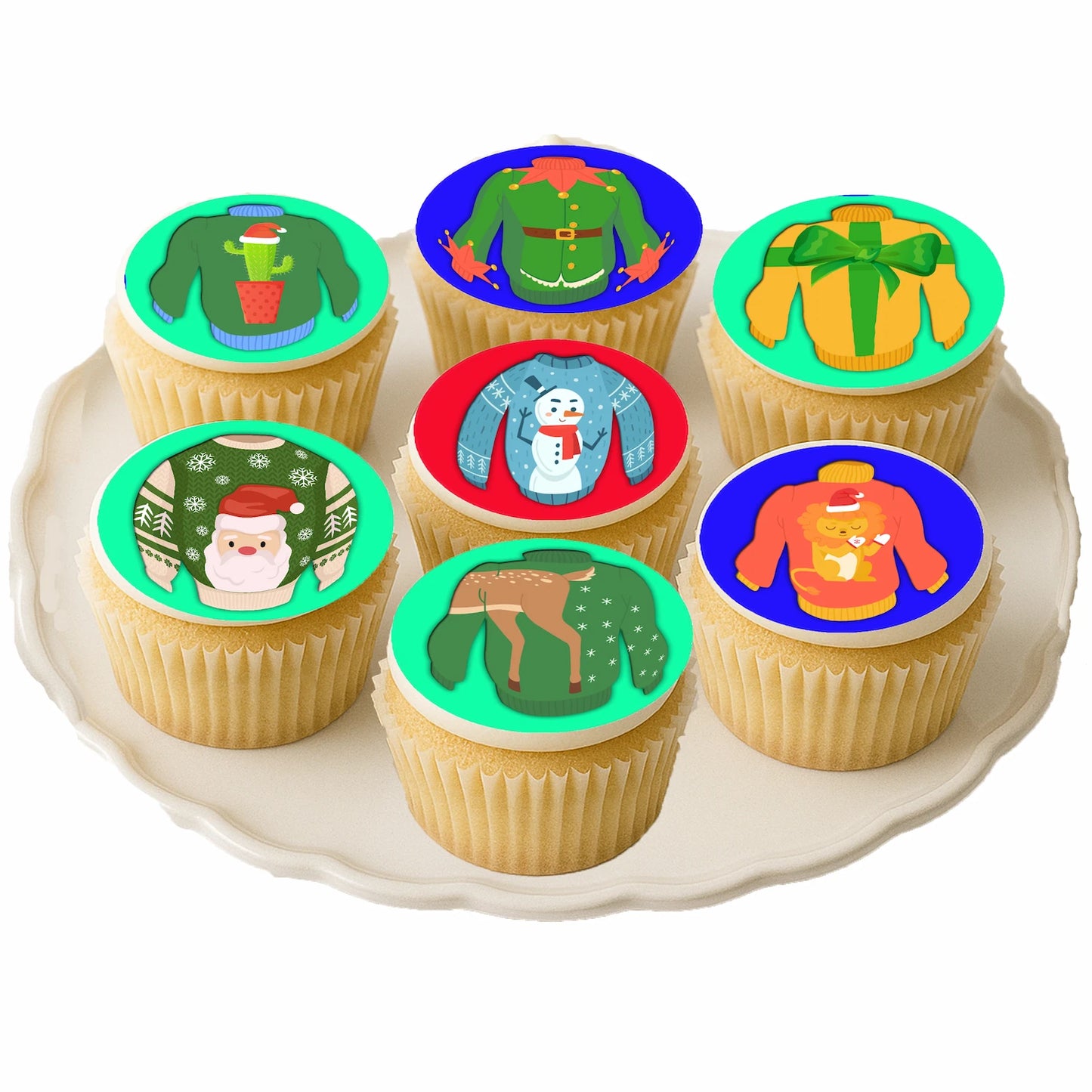 Christmas Edible Cake Images - Ugly Sweater - Cookie & Cupcake Toppers